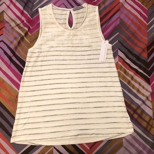 Loveappella lace detail knit tank top size small